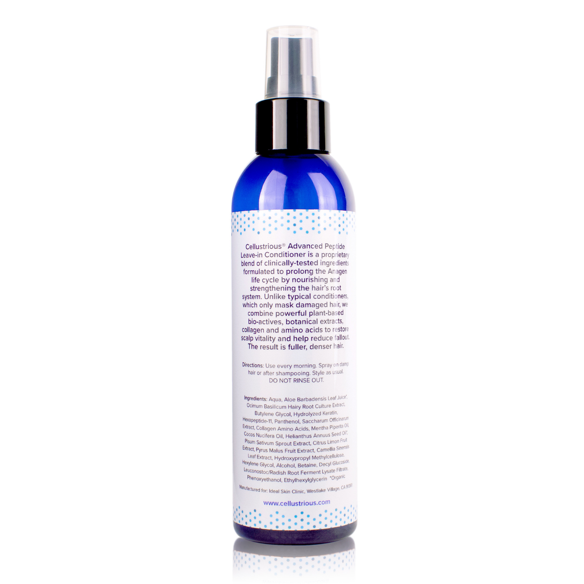 Cellustrious Advanced Peptide Root Activator leave-in treatment spray bottle back